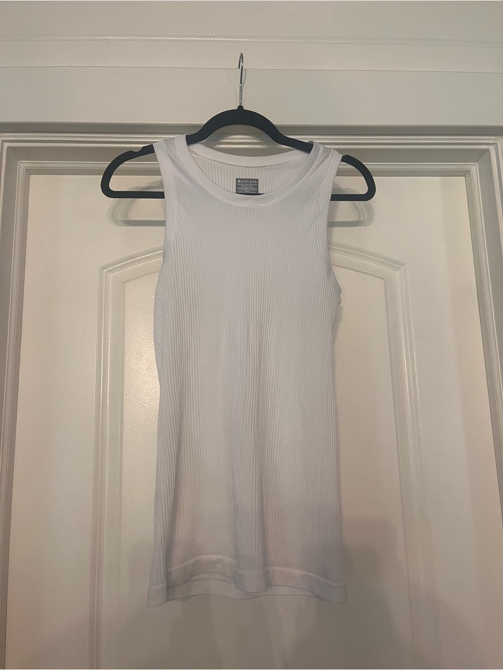 Athleta White Ribbed Tank Top